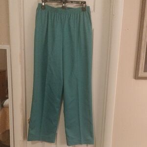 Alfred Dunner Teal Wide Leg Pants